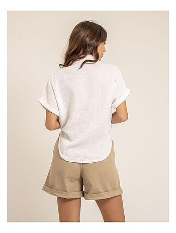 Camisa de manga corta de gasa de algodón ODETTE