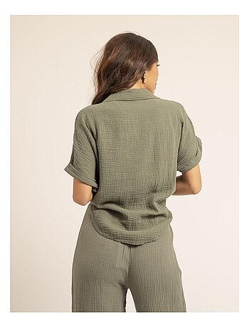 Camisa de manga corta de gasa de algodón ODETTE