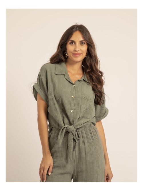 Camisa de manga corta de gasa de algodón ODETTE - Kiabi