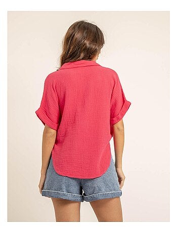 Camisa de manga corta de gasa de algodón ODETTE