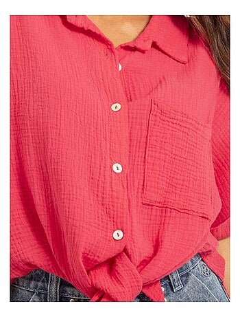 Camisa de manga corta de gasa de algodón ODETTE