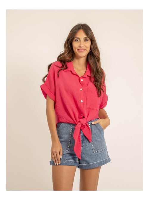 Camisa de manga corta de gasa de algodón ODETTE - Kiabi