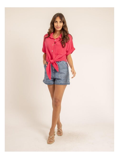 Camisa de manga corta de gasa de algodón ODETTE - Kiabi