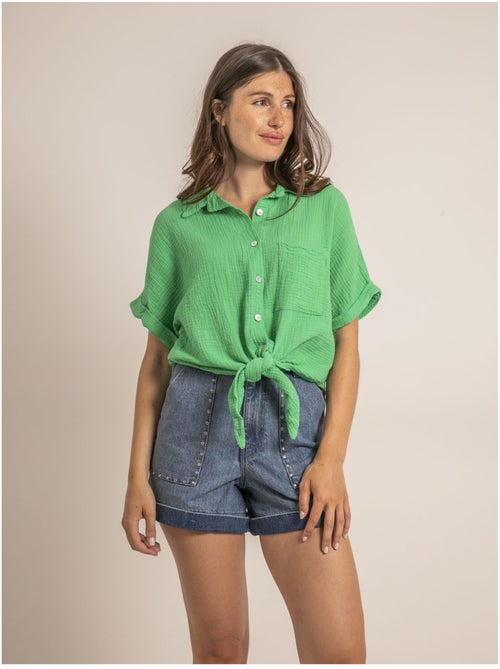 Camisa de manga corta de gasa de algodón ODETTE - Kiabi