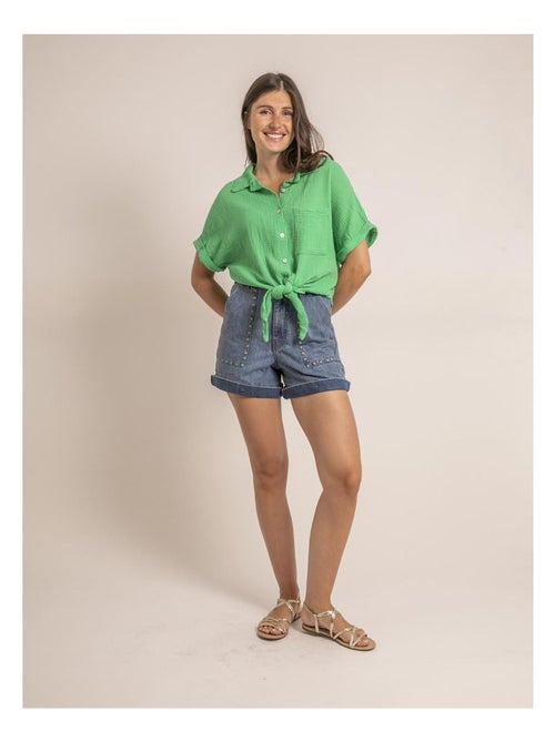 Camisa de manga corta de gasa de algodón ODETTE - Kiabi