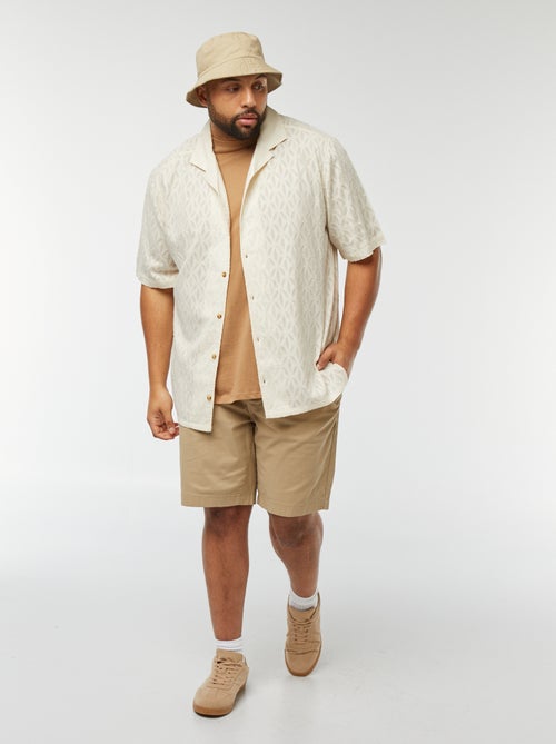 Camisa de manga corta de jacquard - Kiabi