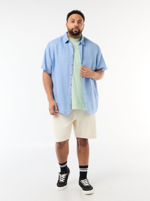 Camisa de manga corta de lino - Kiabi