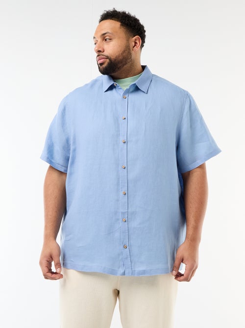 Camisa de manga corta de lino - Kiabi