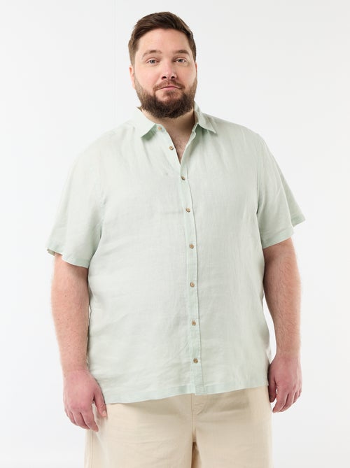 Camisa de manga corta de lino - Kiabi