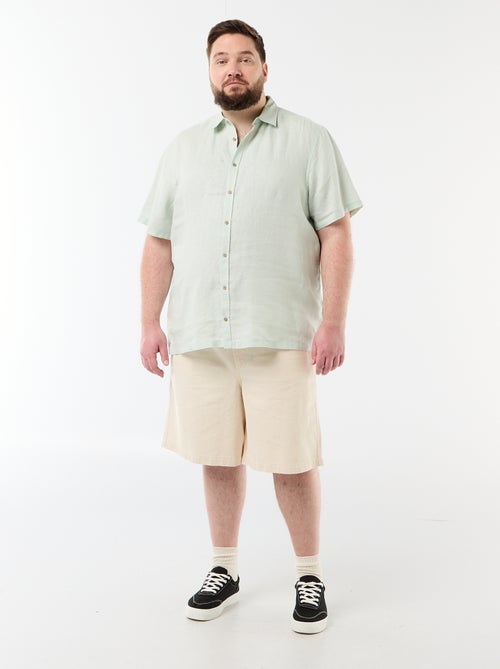 Camisa de manga corta de lino - Kiabi