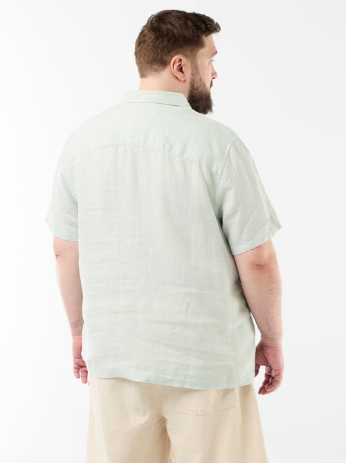 Camisa de manga corta de lino - Kiabi