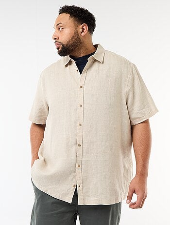 Camisa de manga corta de lino