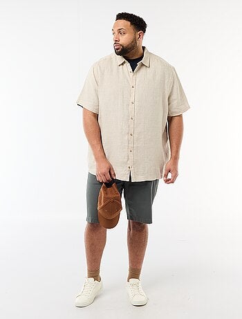 Camisa de manga corta de lino