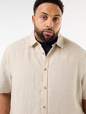 Camisa de manga corta de lino