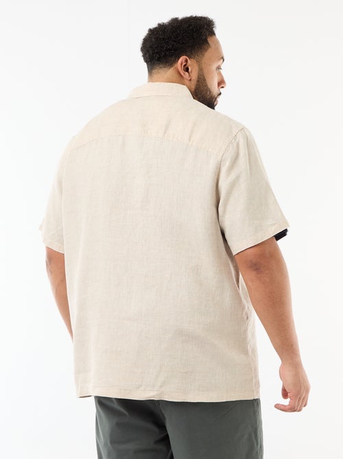 Camisa de manga corta de lino - Kiabi