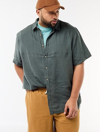 Camisa de manga corta de lino