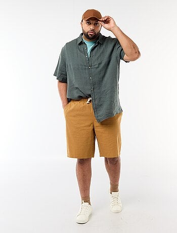 Camisa de manga corta de lino