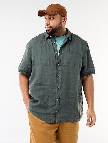 Camisa de manga corta de lino