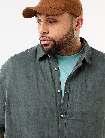 Camisa de manga corta de lino