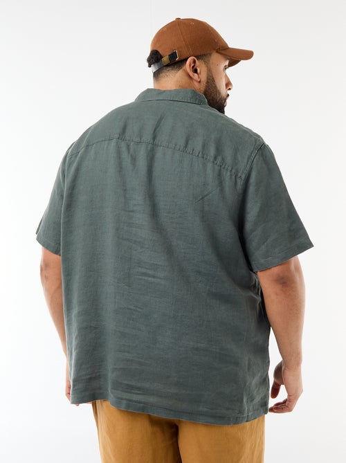 Camisa de manga corta de lino - Kiabi