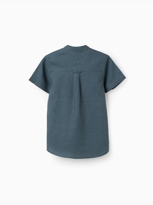 Camisa de manga corta de lino y algodón con bolsillo - Kiabi