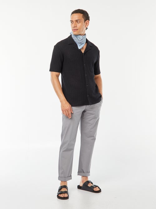 Camisa de manga corta de material calado - Kiabi