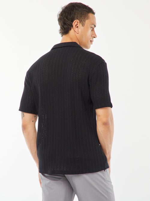 Camisa de manga corta de material calado - Kiabi