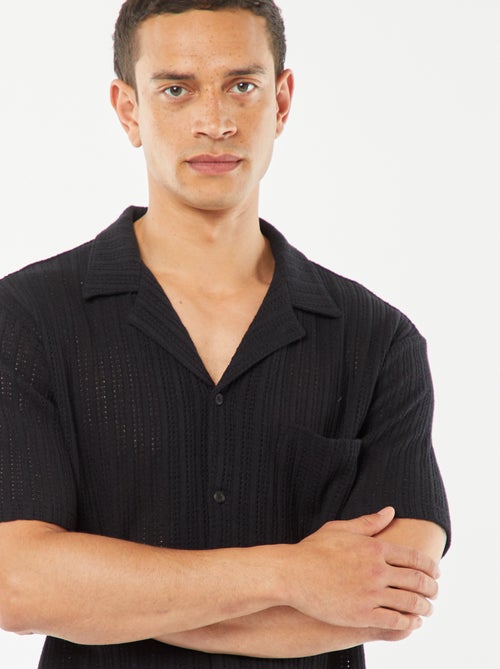 Camisa de manga corta de material calado - Kiabi