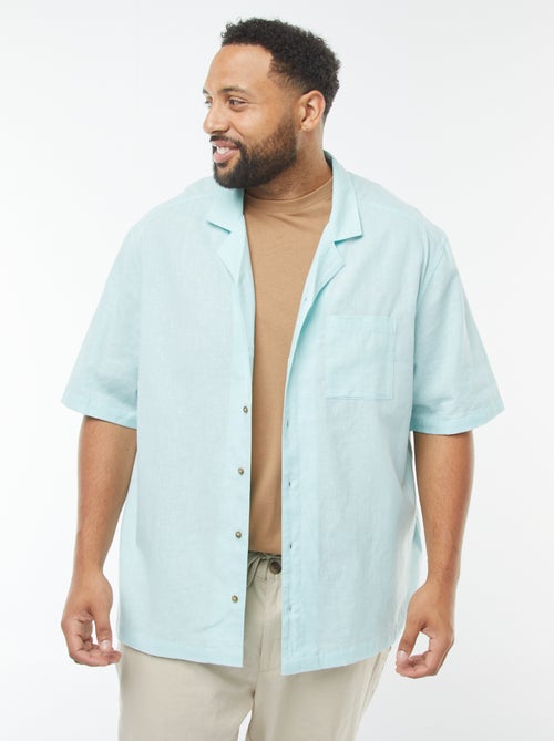 Camisa de manga corta de mezcla de lino - Kiabi