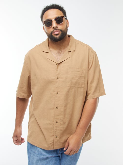 Camisa de manga corta de mezcla de lino - Kiabi