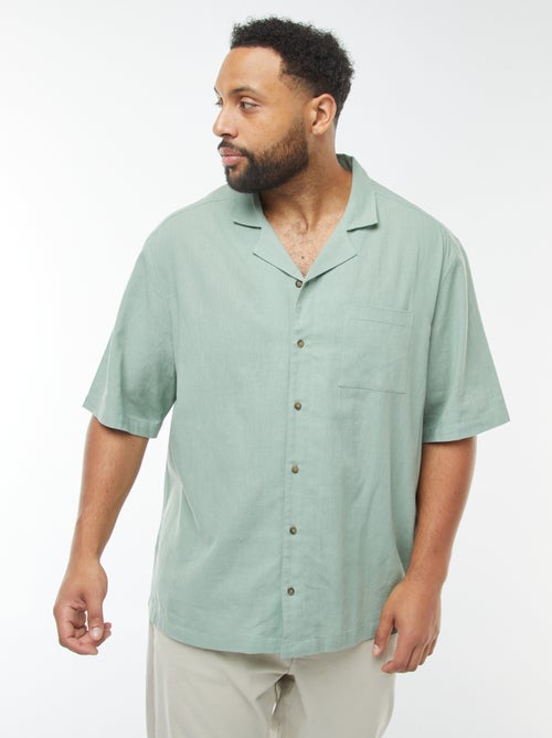 Camisa de manga corta de mezcla de lino - Kiabi