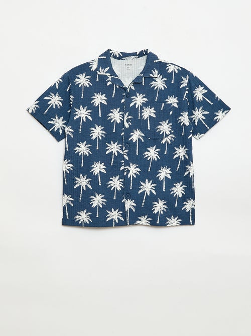 Camisa de manga corta de nido de abeja - Kiabi