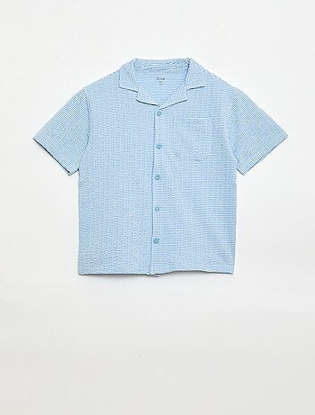 Camisa de manga corta de nido de abeja