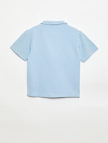 Camisa de manga corta de nido de abeja