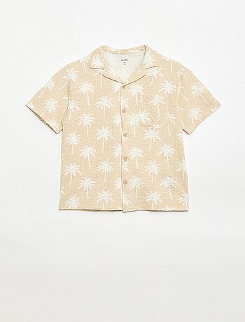 Camisa de manga corta de nido de abeja