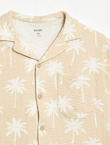 Camisa de manga corta de nido de abeja