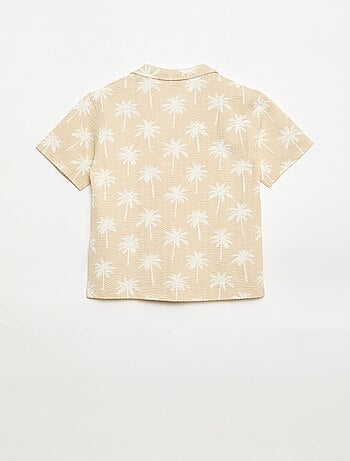 Camisa de manga corta de nido de abeja