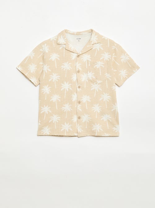 Camisa de manga corta de nido de abeja - Kiabi