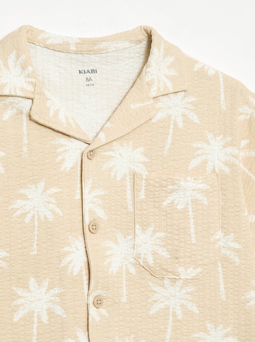 Camisa de manga corta de nido de abeja - Kiabi