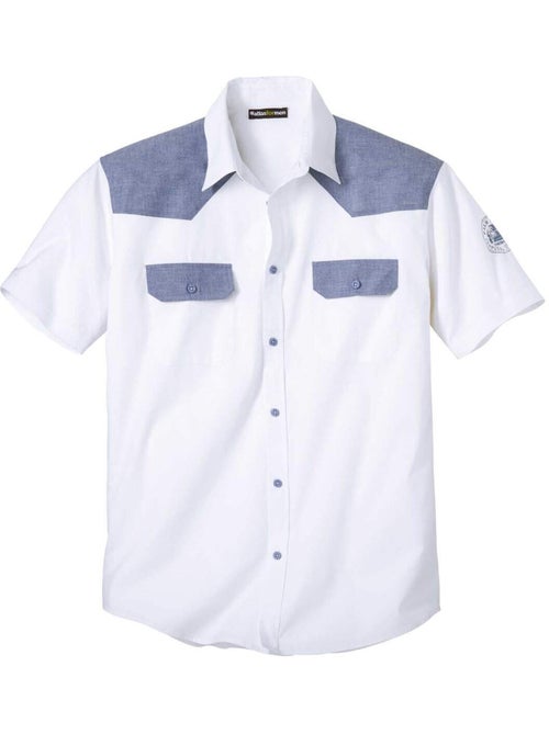 Camisa de manga corta de popelín 100 % algodón palm coast - Kiabi Camisa de manga corta de popelín 100 % algodón palm coast - Kiabi