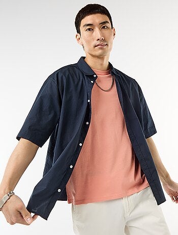 Camisa de manga corta de popelín