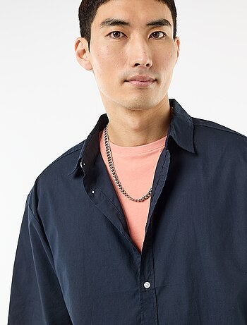 Camisa de manga corta de popelín