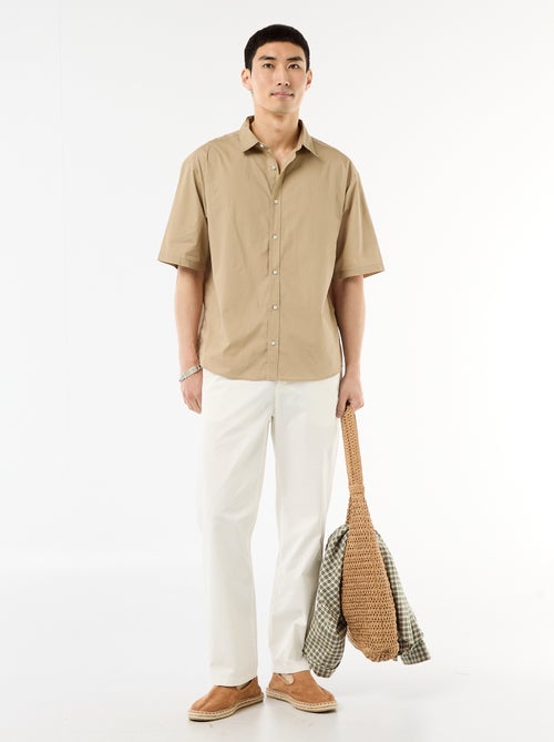 Camisa de manga corta de popelín - Kiabi