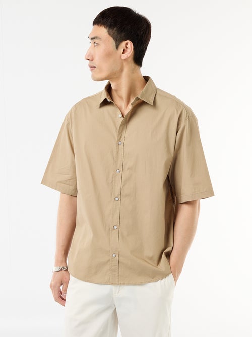 Camisa de manga corta de popelín - Kiabi