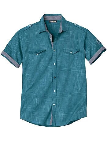 Camisa de manga corta de popelín de cuadros yachting sail coast