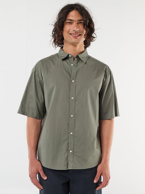 Camisa de manga corta de popelín - Kiabi