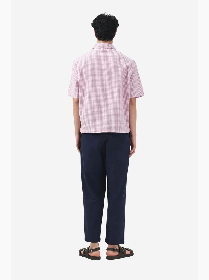 Camisa de manga corta de popelina de algodón de cuadros vichy para hombre giesto Rosa claro - Kiabi