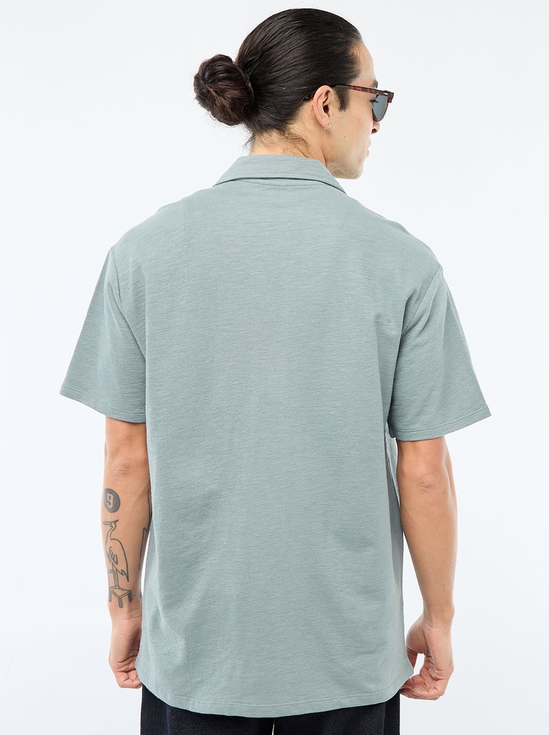 Camisa de manga corta de punto Azul - Kiabi
