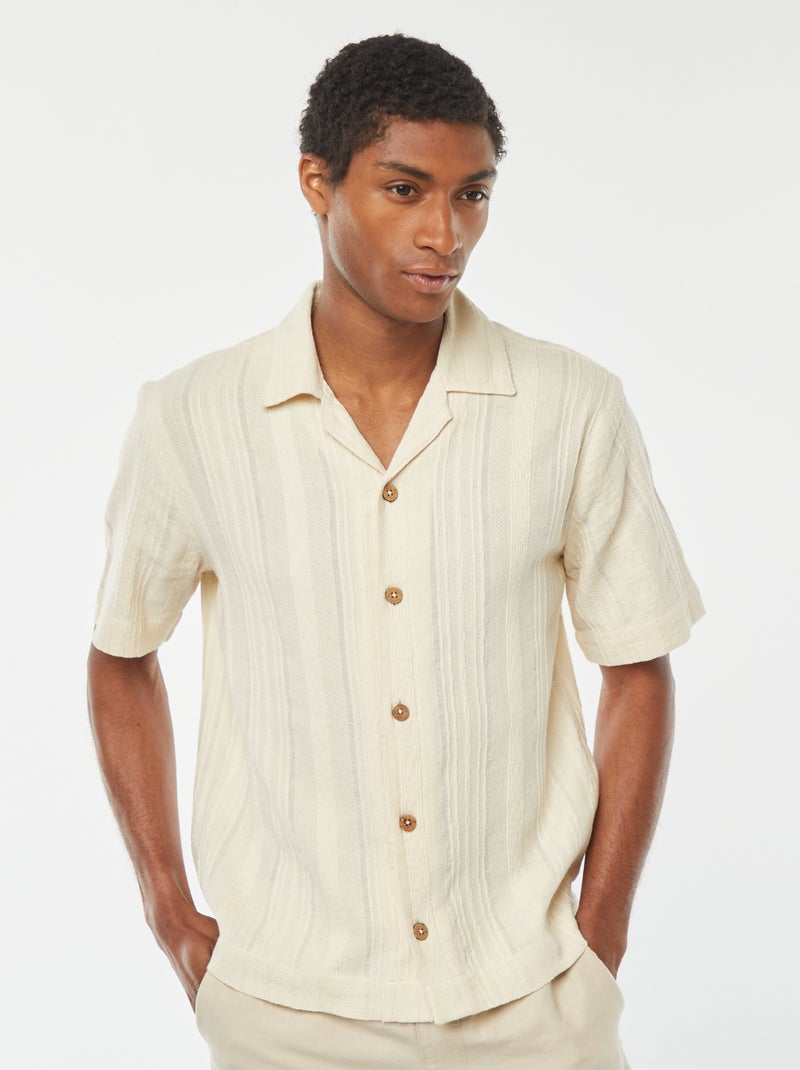 Camisa de manga corta de punto Blanco - Kiabi