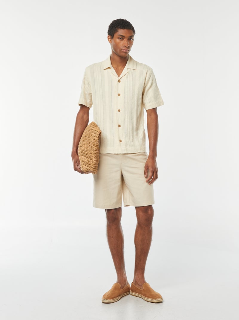 Camisa de manga corta de punto Blanco - Kiabi